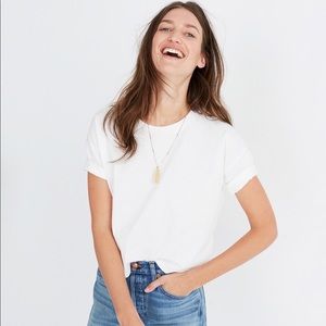 Madewell white crop tee Top seller *Brand New*